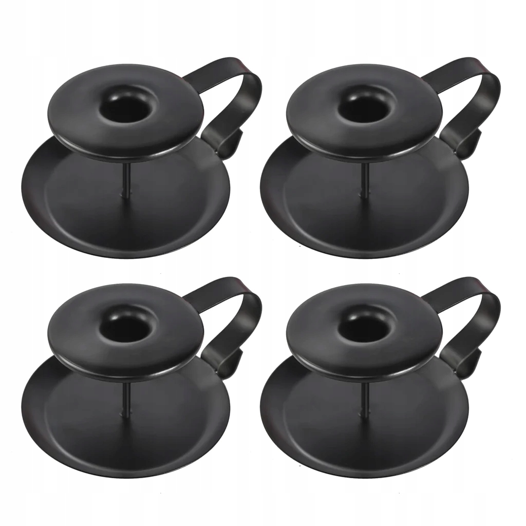 ŚWIECZNIK METALOWY CZARNY Z USZKIEM RUSTYKALNY