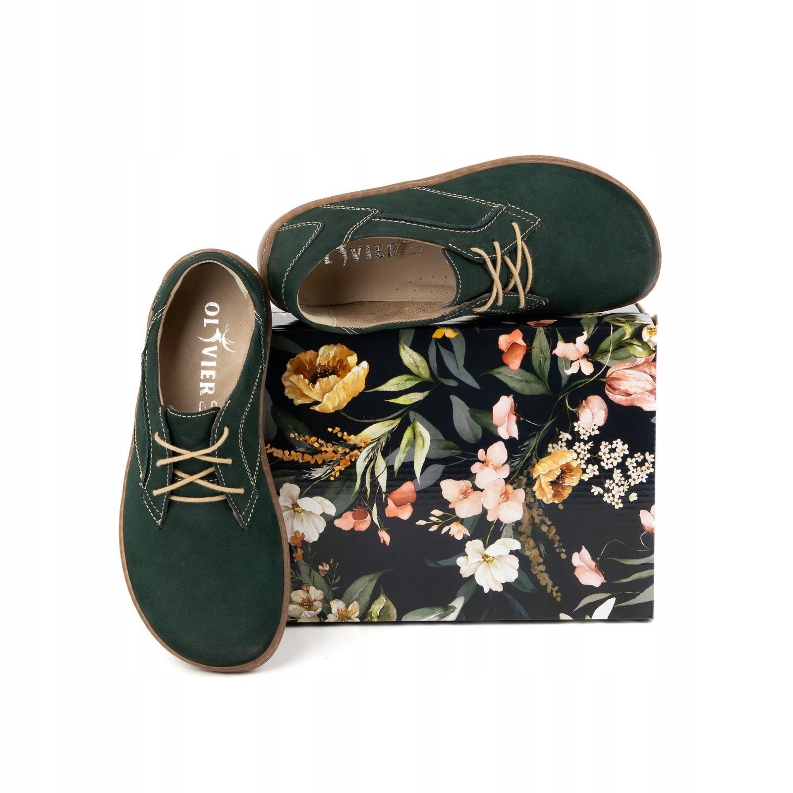 Barefoot Dámské minimalistické kožené boty 1082 zelené 37