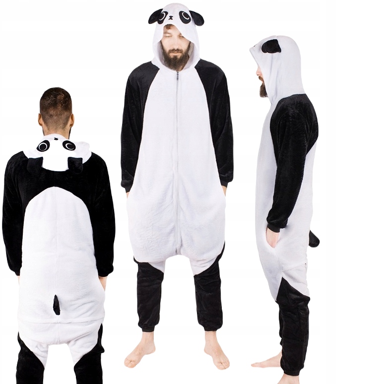 měkké pánské Pyžamo Teplé overal Jednodílné teplákovka oblečení Panda