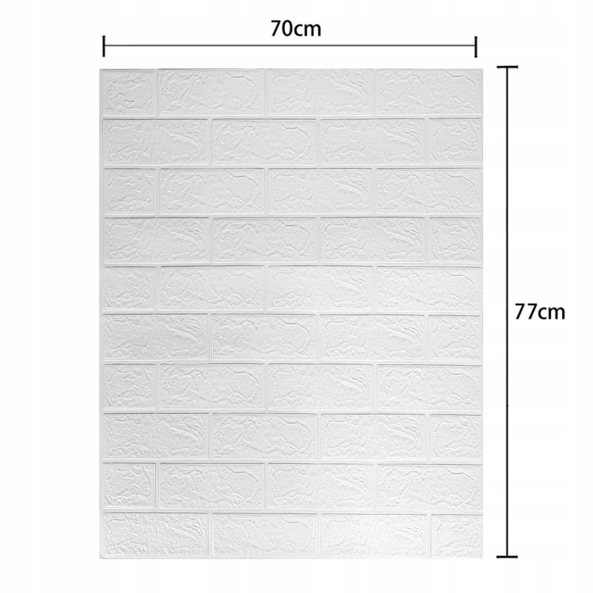 10x PANELE 3D ŚCIENNE SAMOPRZYLEPNE PIANKA XPE CEGŁA BIAŁA TAPETA 77x70cm Rodzaj samoprzylepna