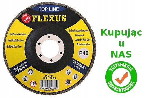 10SZT TARCZA ŚCIERNICA LAMELKOWA LISTKOWA 125 P 40 Marka Flexus