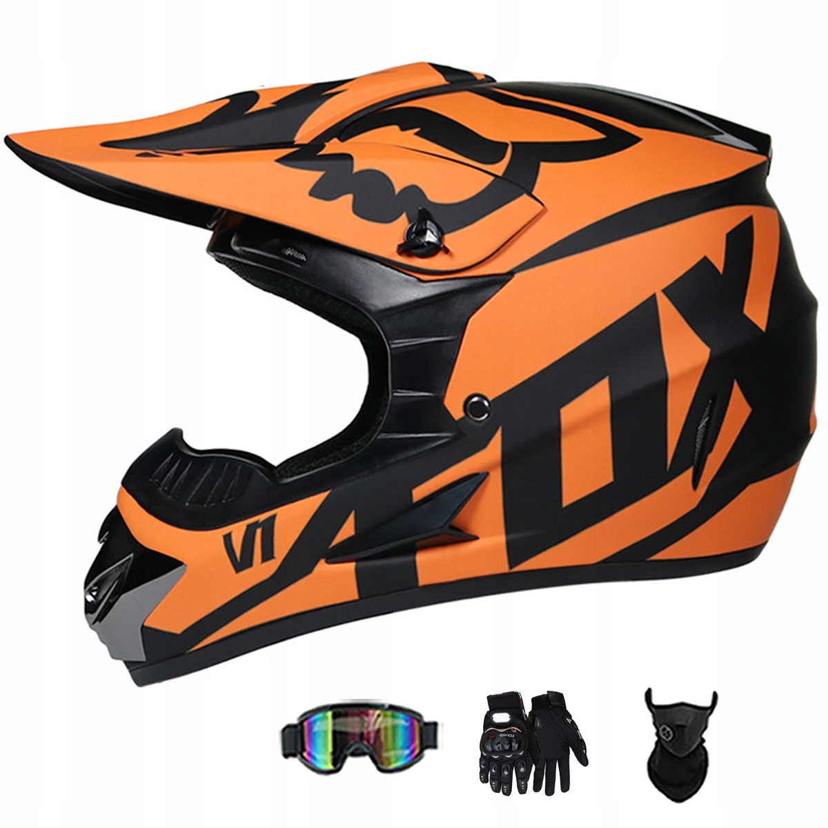 Motocyklová Přilba Lehká Enduro Quada Brýle Rukavice Maska S
