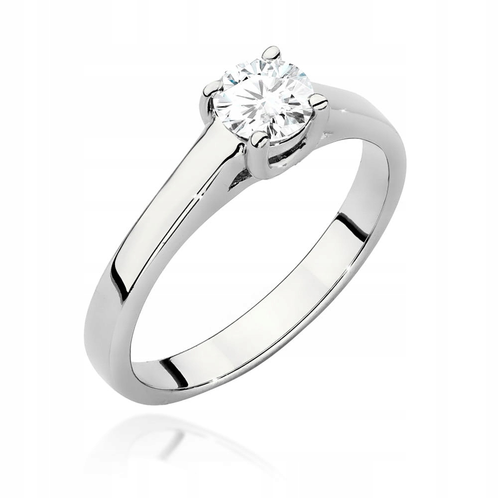 Prstýnek z bílého zlata 585, zásnubní s diamanty lab 0,50 ct, elegantní
