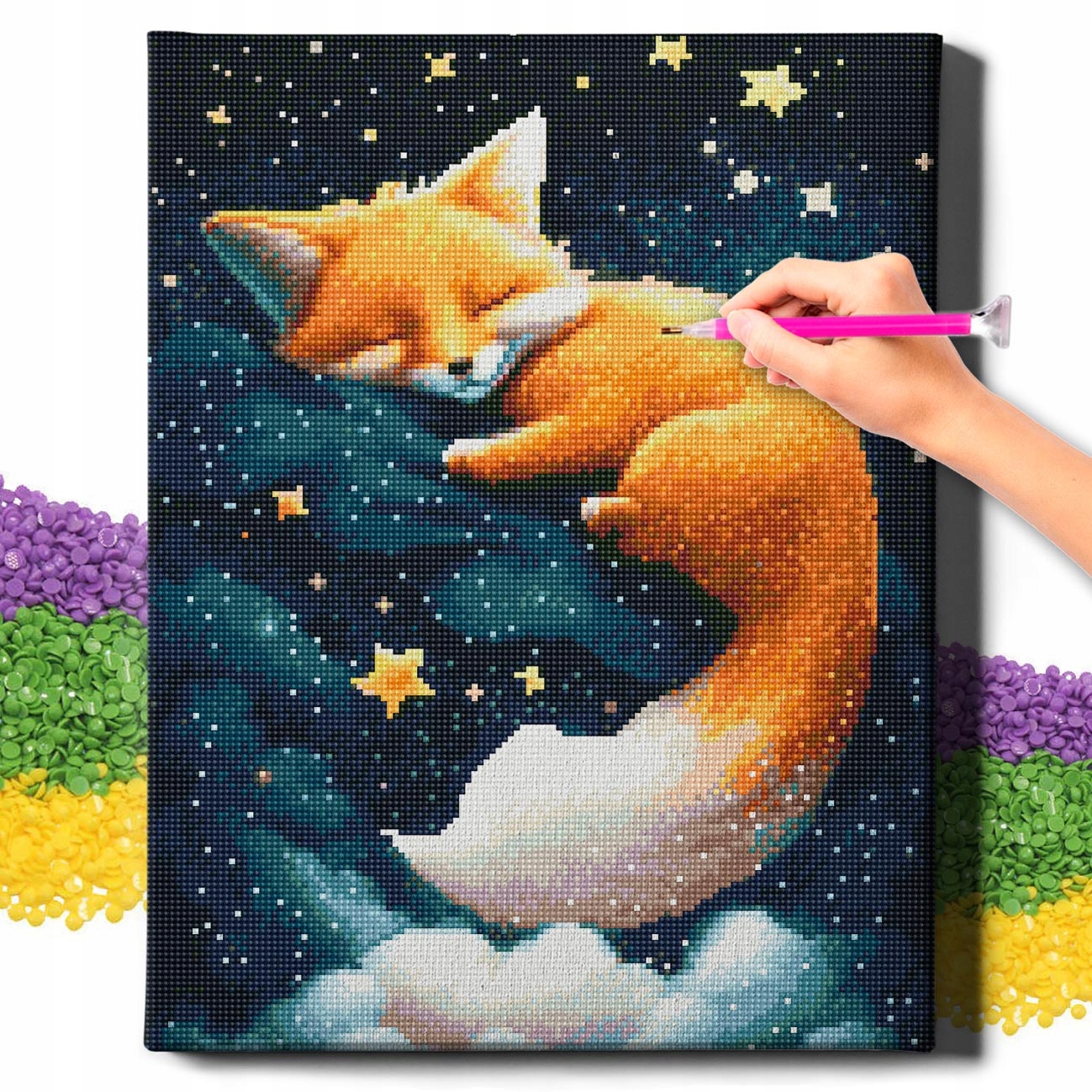 Diamond Painting 5D s Ramou Výšivka Diamantová Velká Liška Mozaika 40x50 cm