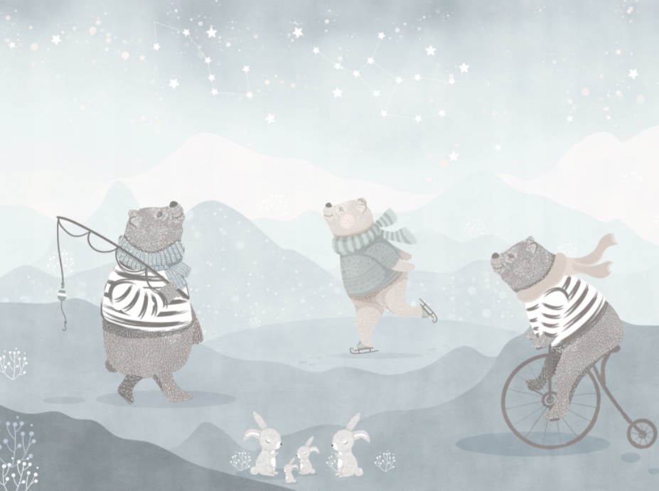 Fototapeta Zimné medvede pre deti 350 x 260 cm, štruktúra 350 g