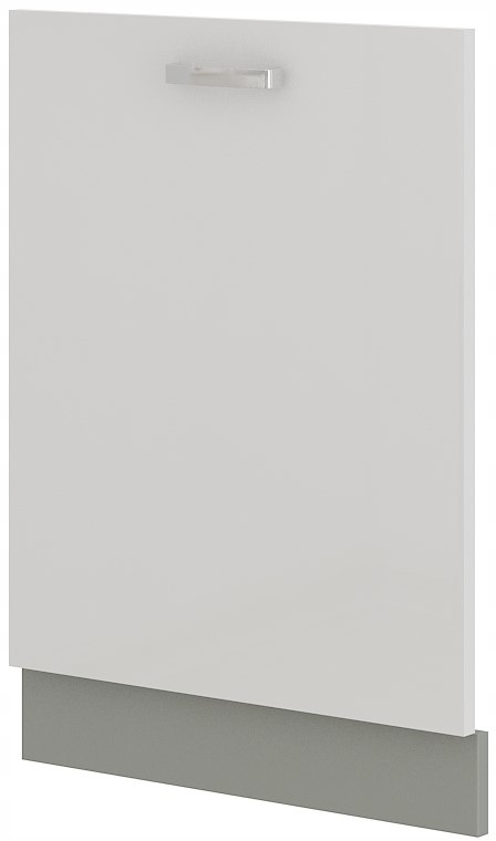 Přední strana pro myčku nádobí 60 713x596. Bílý lesk šedá.