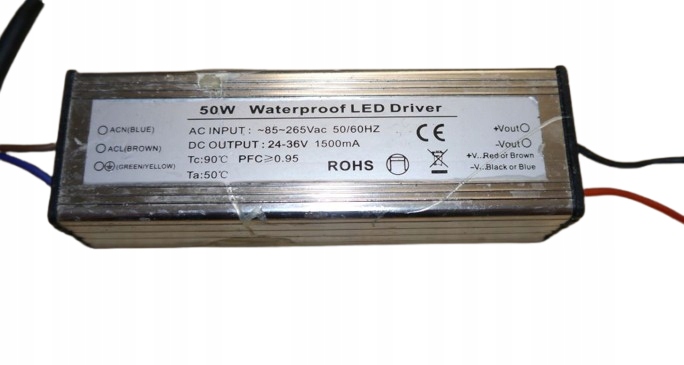 ZASILACZ LED DRIVER WODOODPORNY 50W 24-36V 1500mA DO LED
