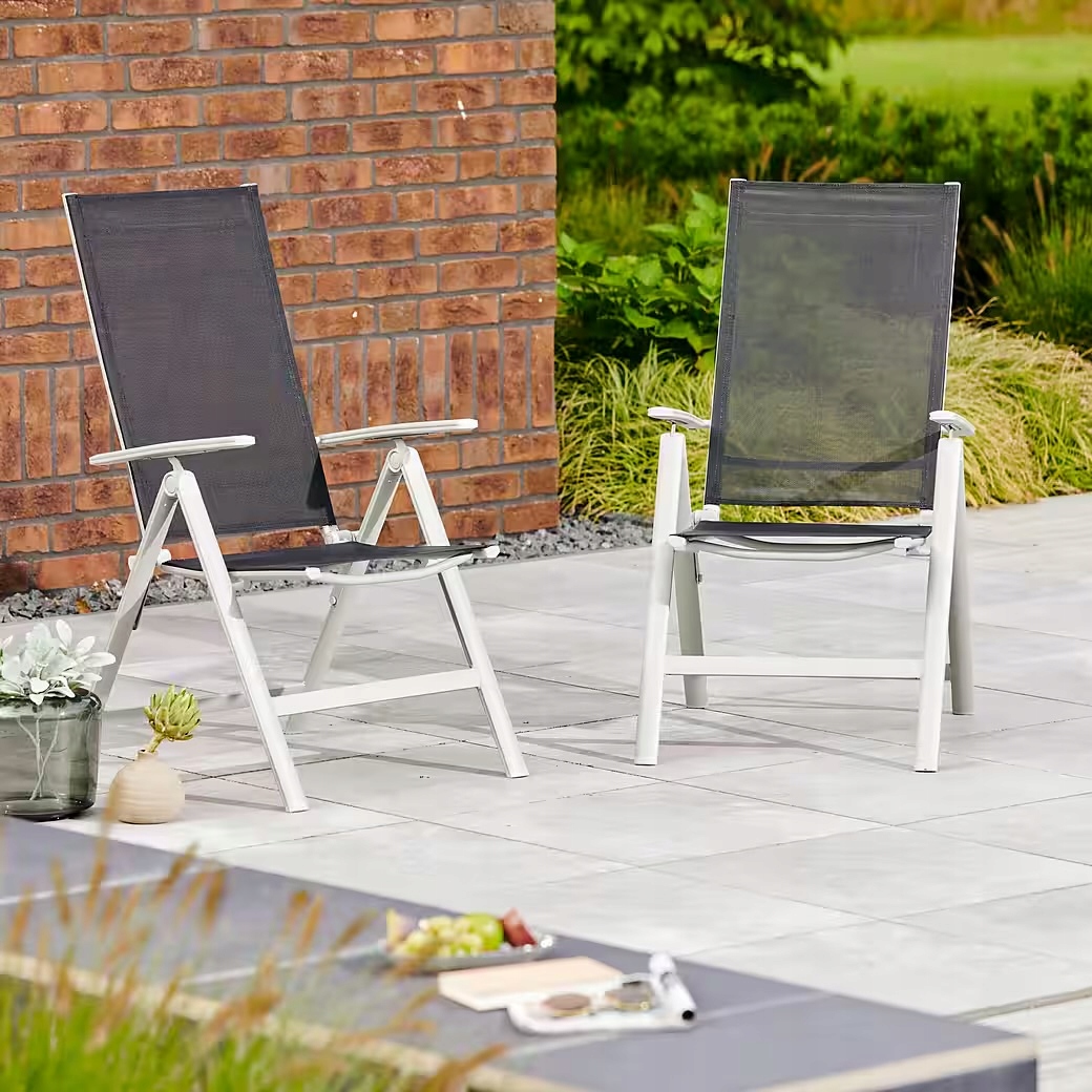 Záhradné stoličky 2 ks Vanage VG-0277 kov, čierna/sivá