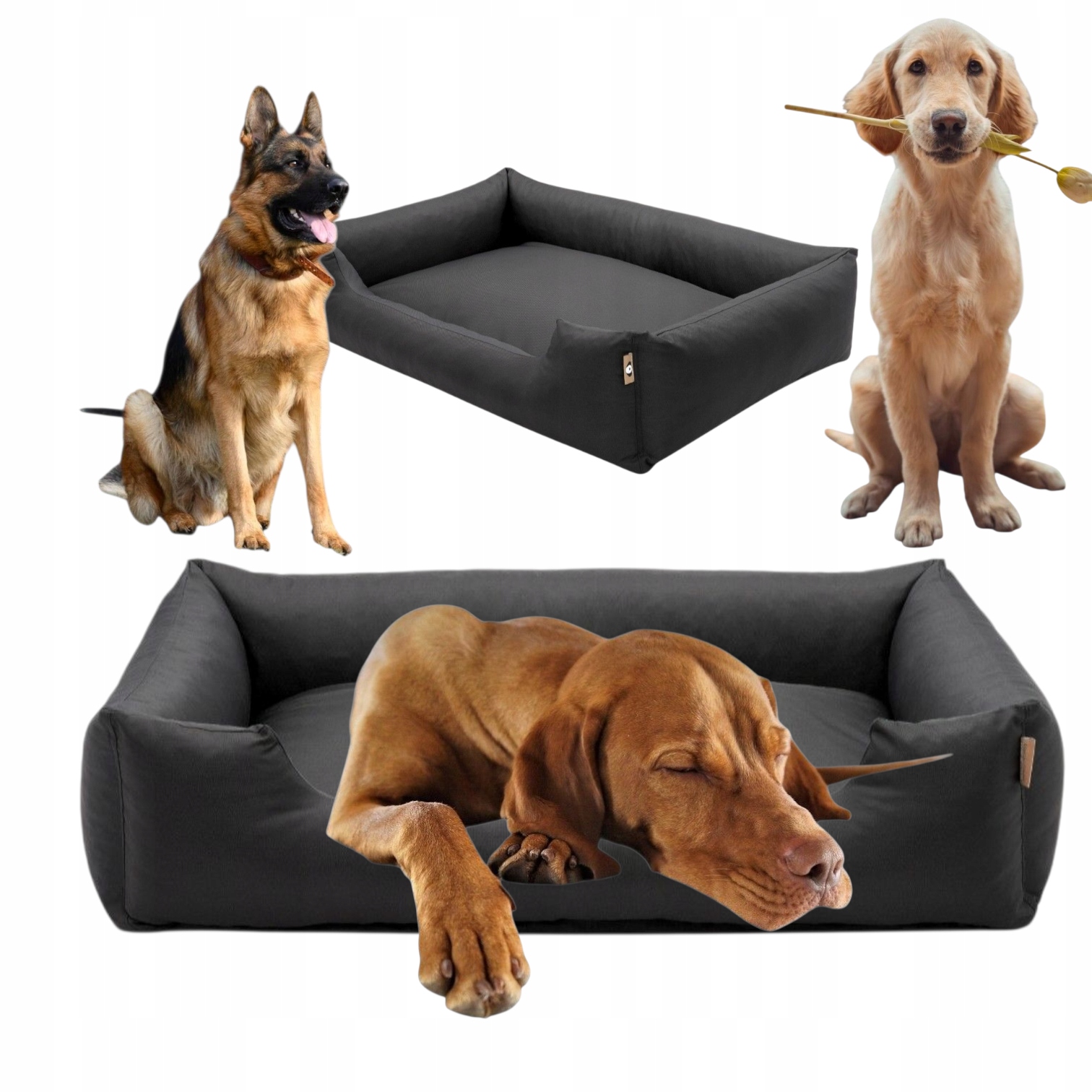 Levně Pelíšek pro psa 100x75 XXL matrace pohovka poduška potah pohovka Černá