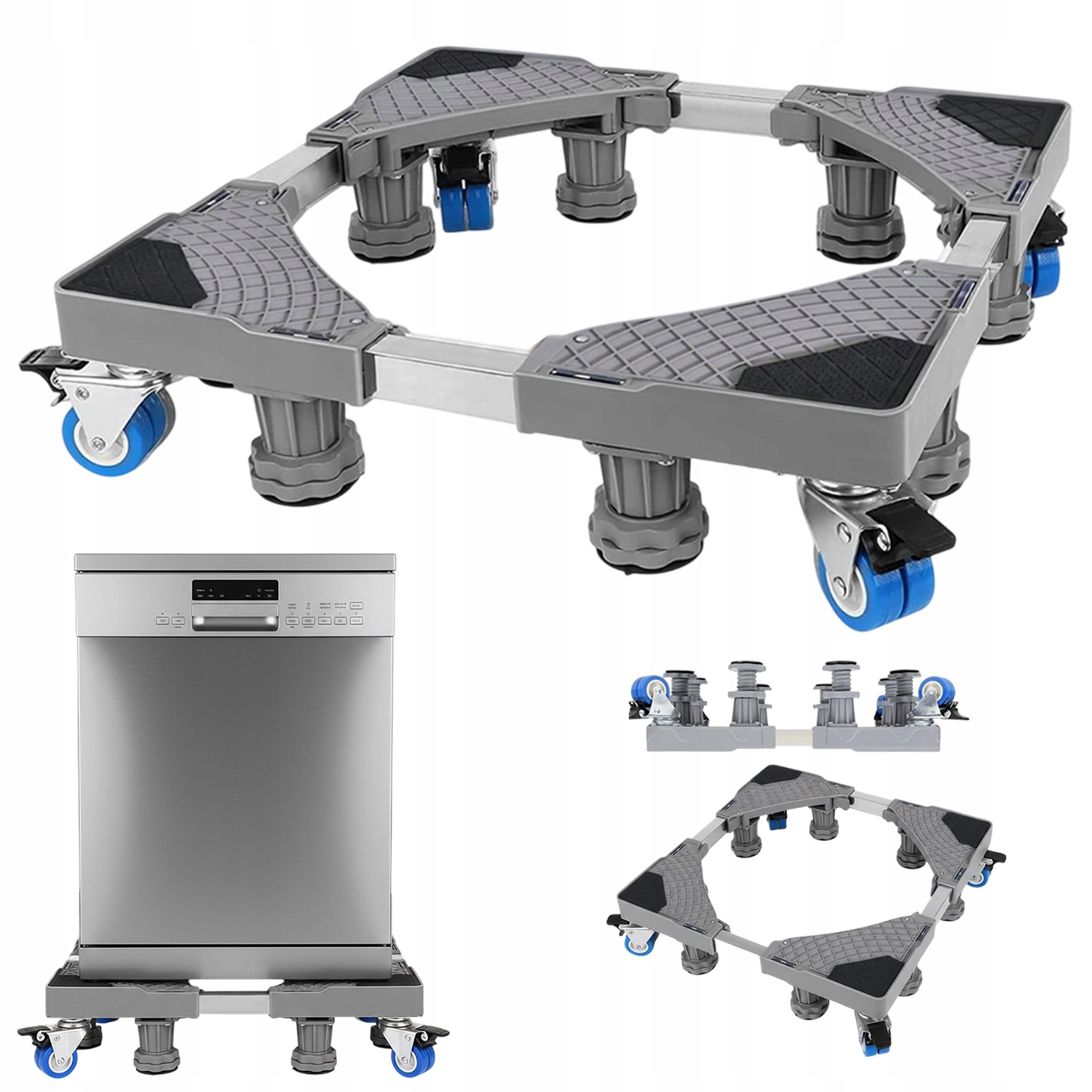 Podstawa Pralki Teleskopowa Z 4 Kółkami Regulowana 42-66CM Do Agd