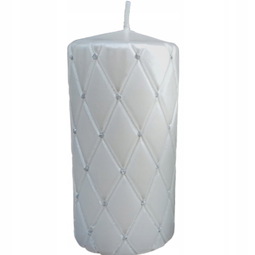 

Świeca Florencja Biała Walec Średni 14cm