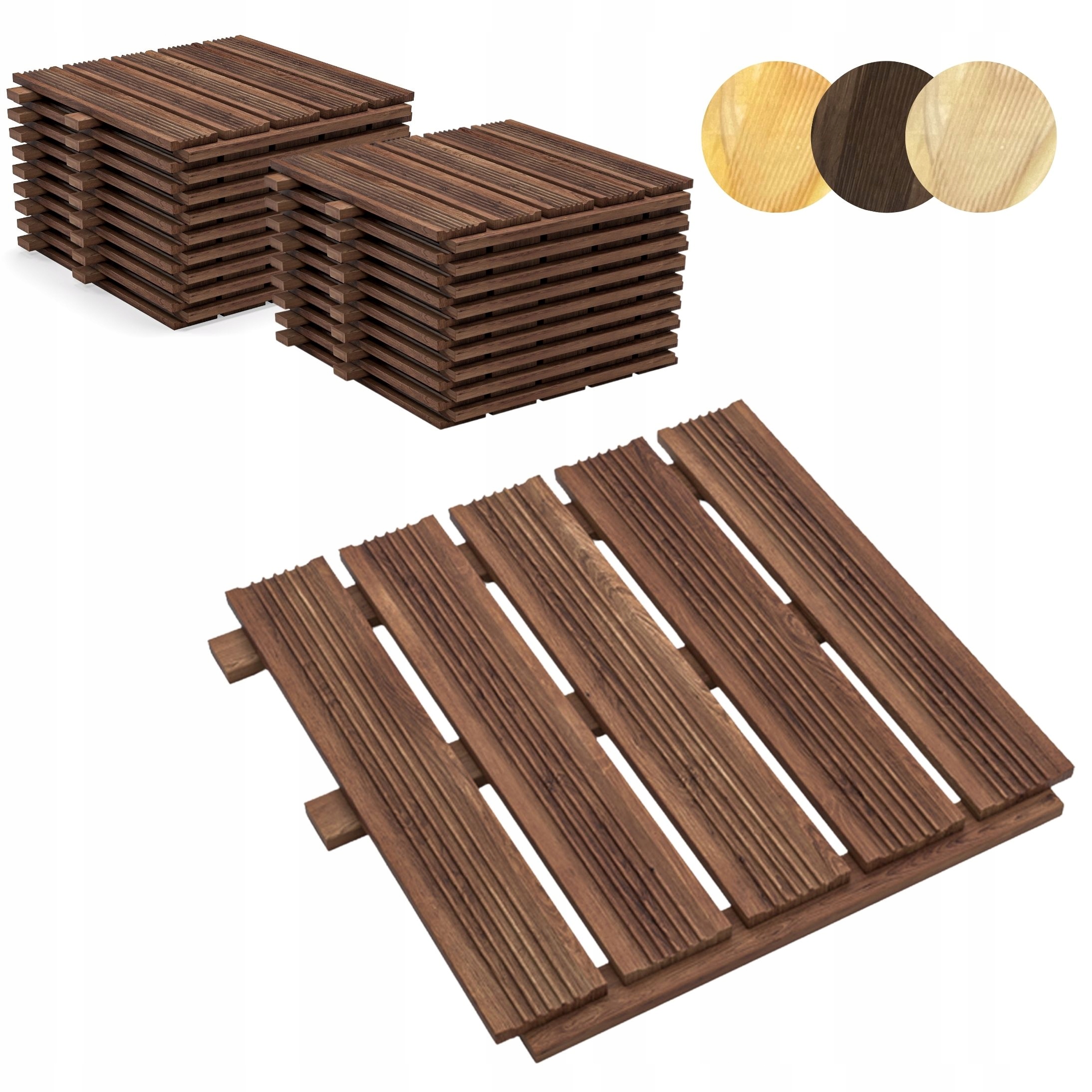 Plošina Dřevěný zahradní balkonový panel 50x50 cm Bronz 20 ks