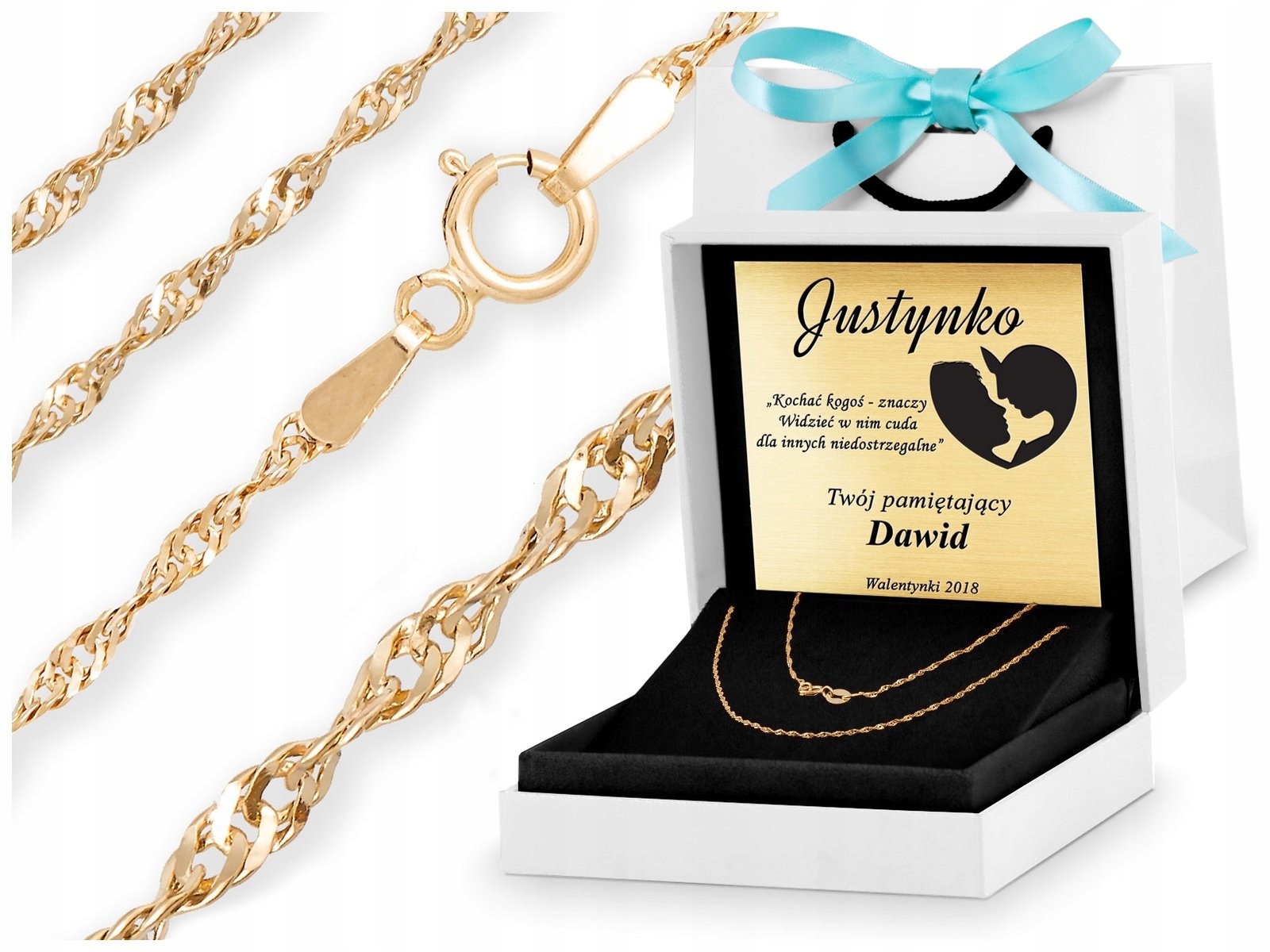 

Złoty Łańcuszek 333 Singapur Dł. 50 CM Grawer ZL88