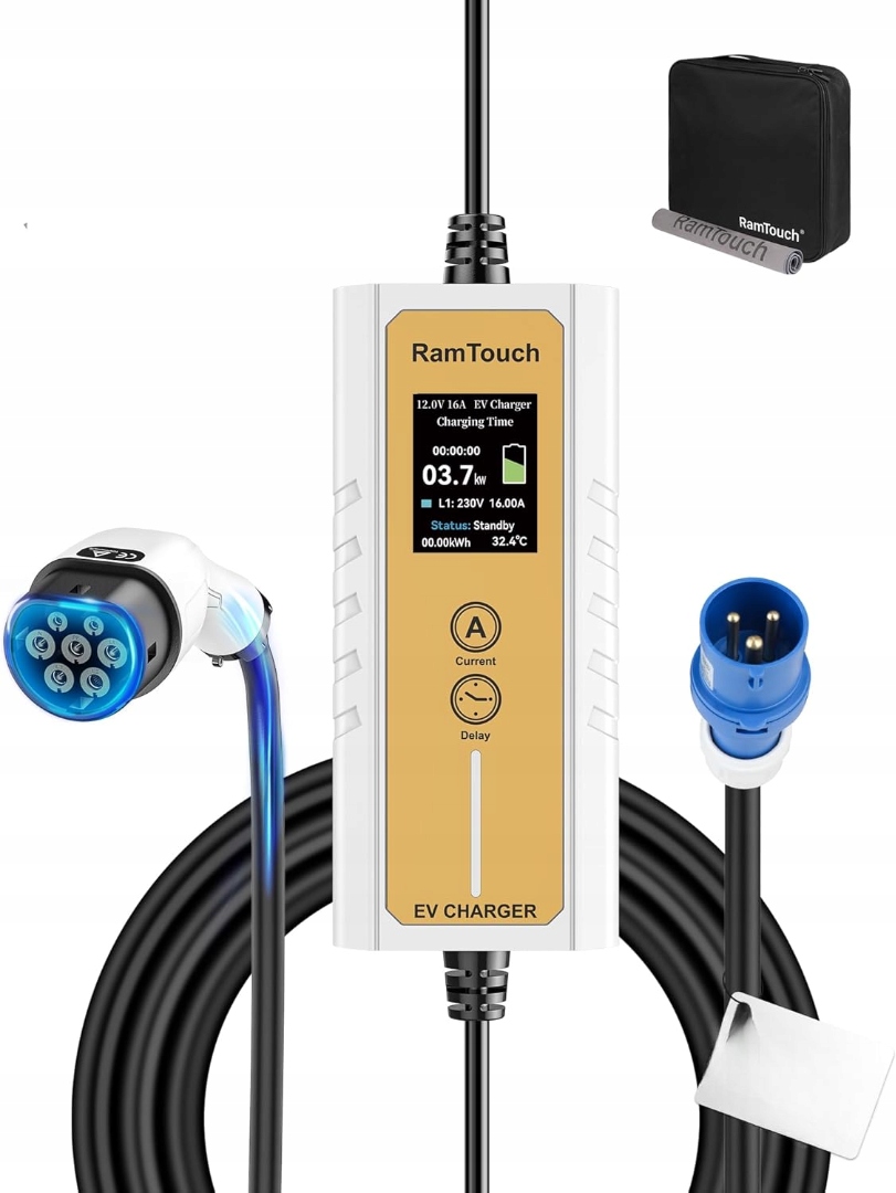 Nabíjačka Pre Elektrické Vozidlá Ev Kábel Typ Ramtouch 3,7 Kw 16A 6 M