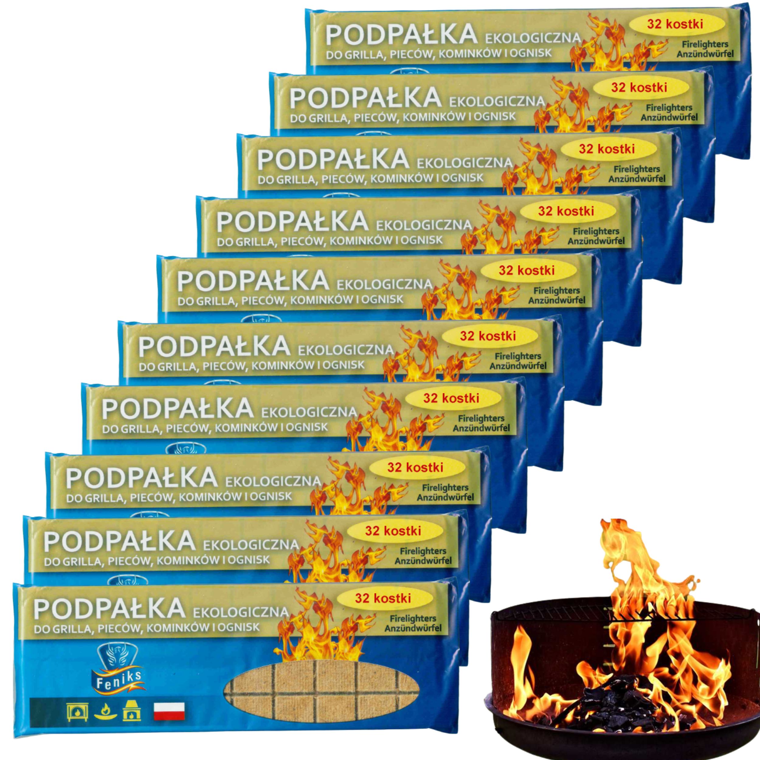 

10x Podpałka eko 32-kostki do rozpalania grilla