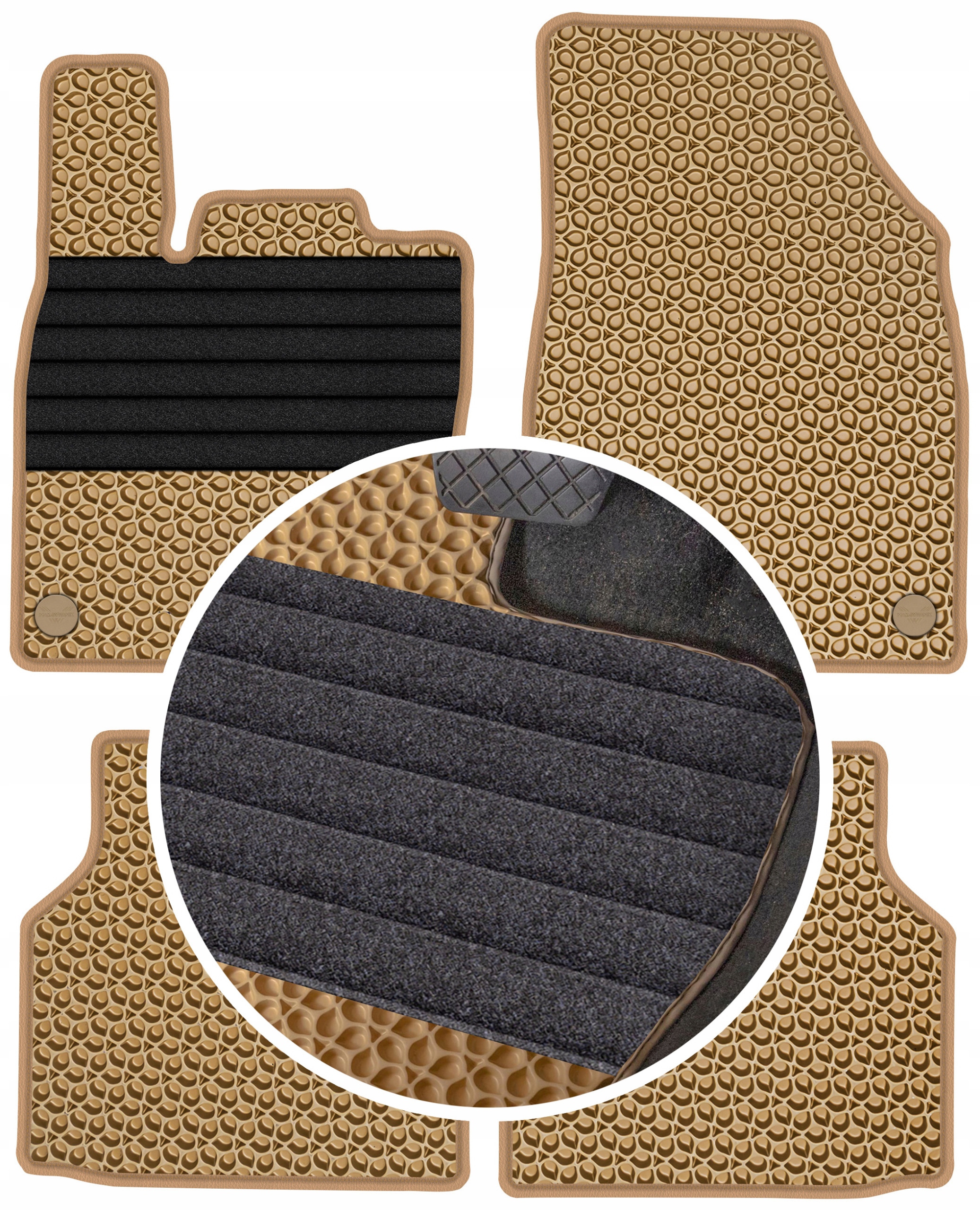 Volkswagen ID.4 2020- Gumové autokoberce pro vůz Eva Béžové