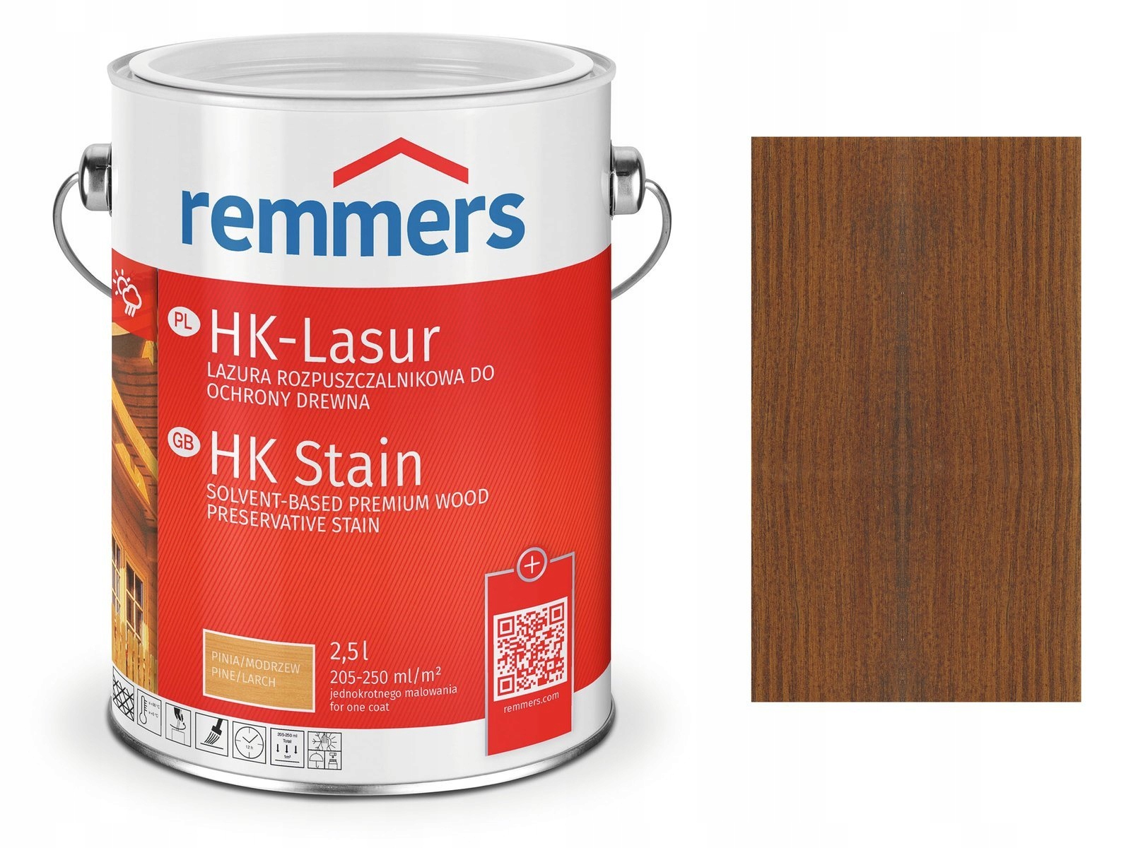Remmers HK-Lasur impregnat do drewna 2,5 L Kasztan