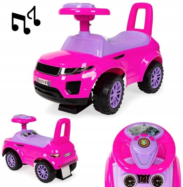 JEŹDZIK AUTO ODPYCHACZ SAMOCHÓD DLA DZIECKA DŹWIĘKI RÓŻOWY