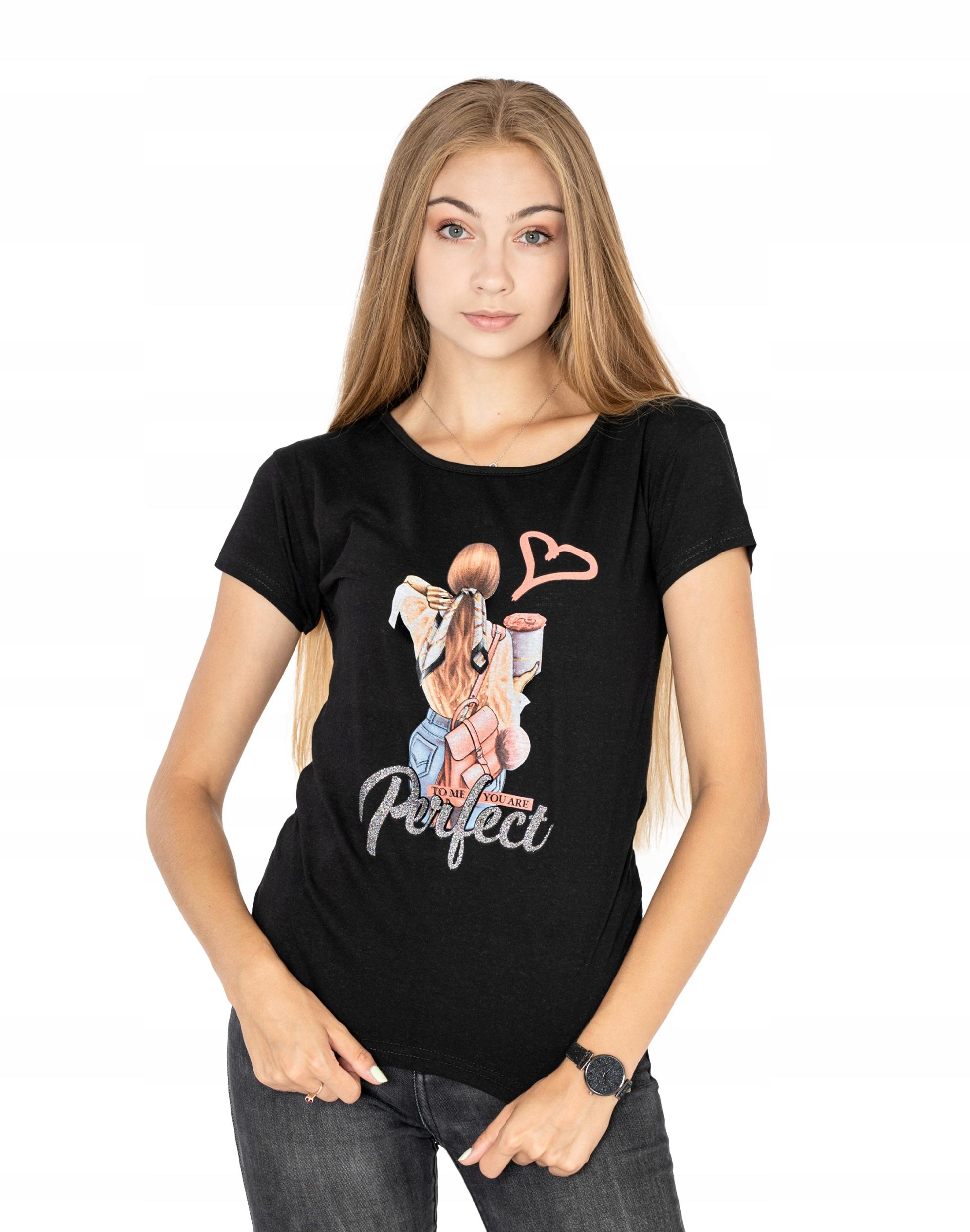 

Koszulka Damska Podkoszulek T-shirt Top KD02-7 r L