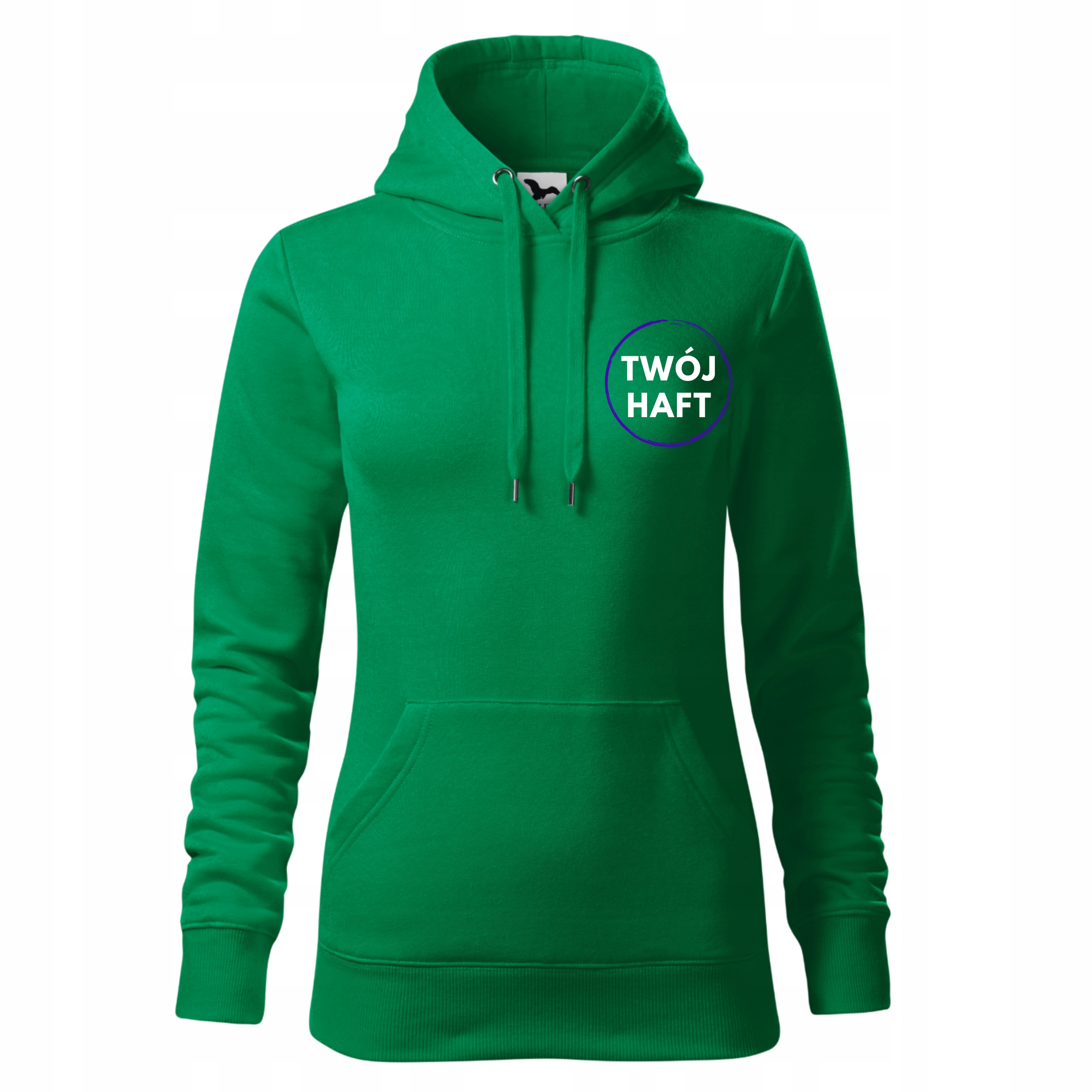 Dámská Mikina S Kapucí S Potiskem a výšivkou firemního loga, trávově zeleň M