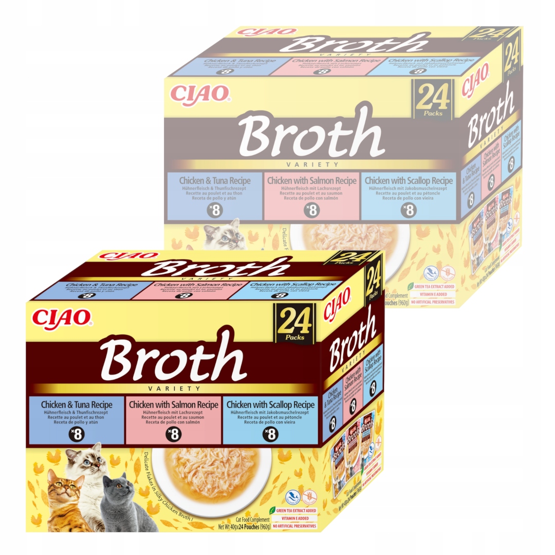 Levně Inaba Cat Ciao Broth 48x40g Doplňkové Krmivo Pro Kočky Vývar Mix Chutí