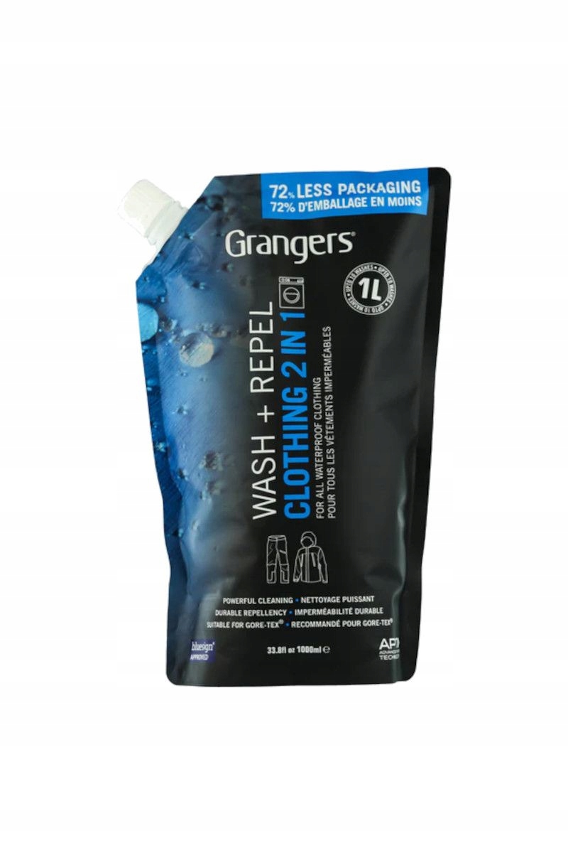 Tekutý prací prostředek na turistické oblečení Grangers Clothing Wash+Repel 1000 ml