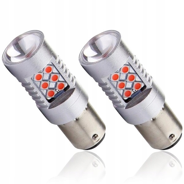 Żarówki LED CANBUS 3030 24SMD BAY15D PR21/5W Czerwone 12V 24V AMIO-02579