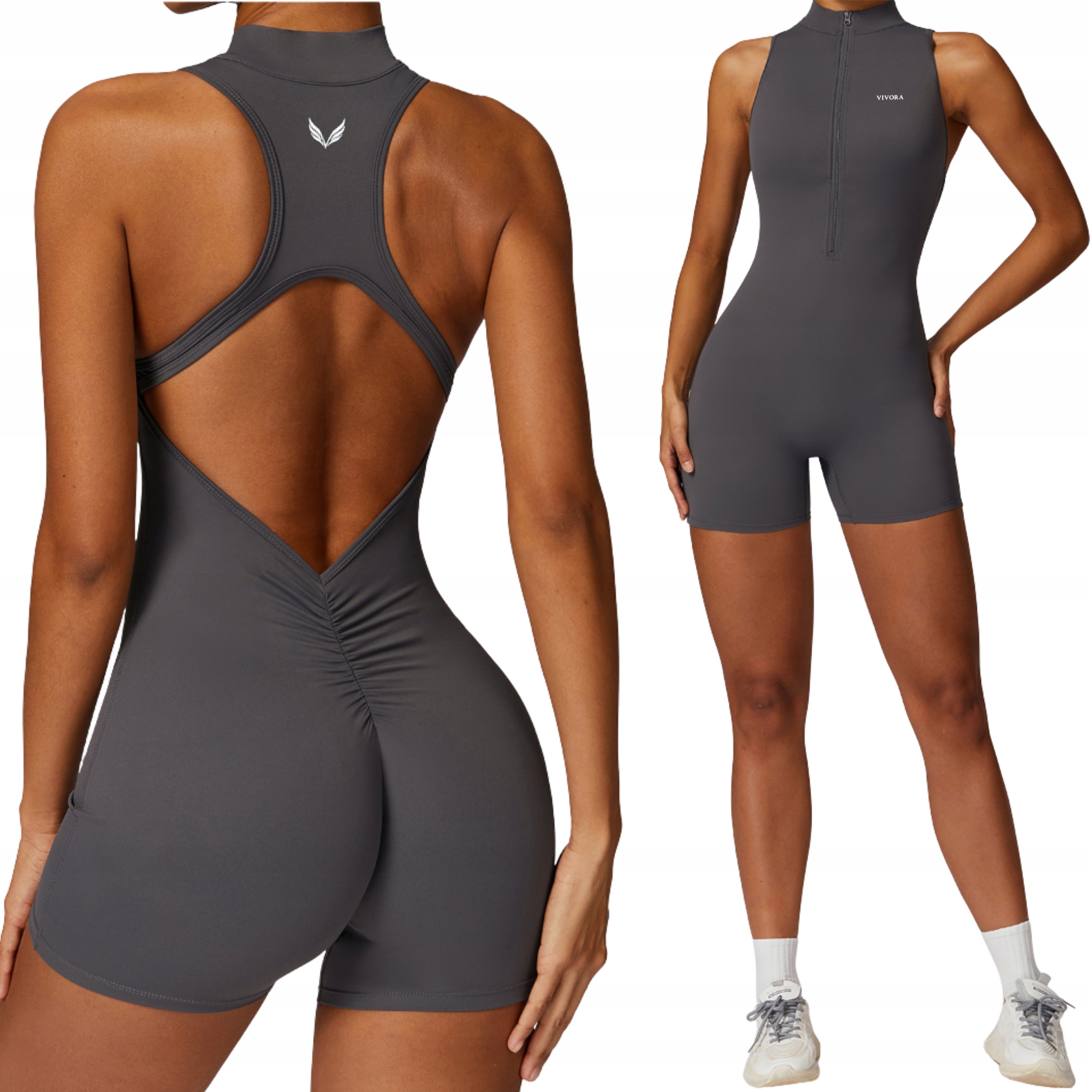 Dámská Kombinéza Vivora Divine Na Zip S Odhalenými Zády, Šedá