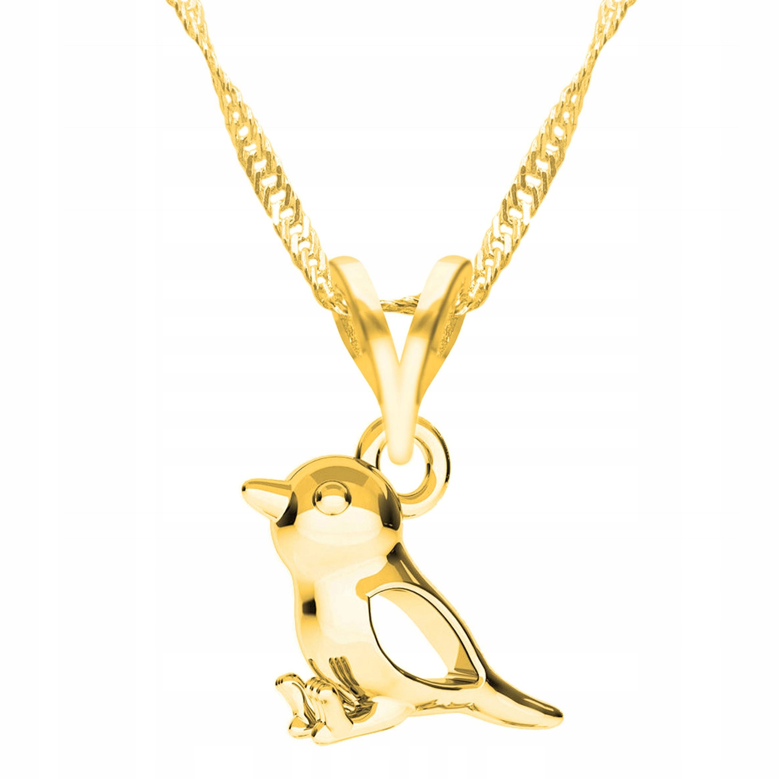 Zlatý náhrdelník s vrabcem ptáka Ptáček Vrabec Stříbro 925