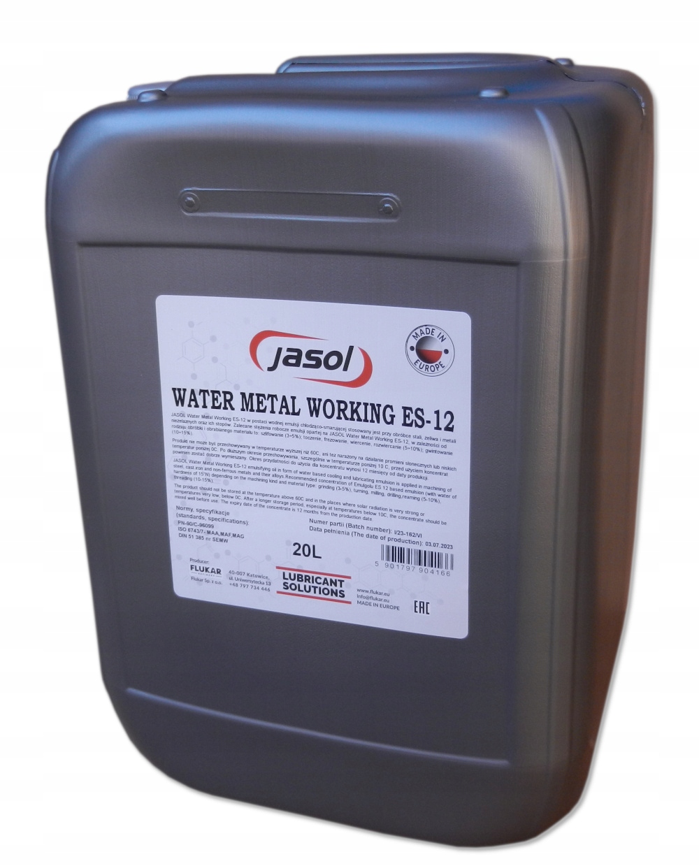 OLEJ EMULGOL KONCENTRAT EMULSJA CHŁODZIWO JASOL METAL WORKING OIL ES12 20L