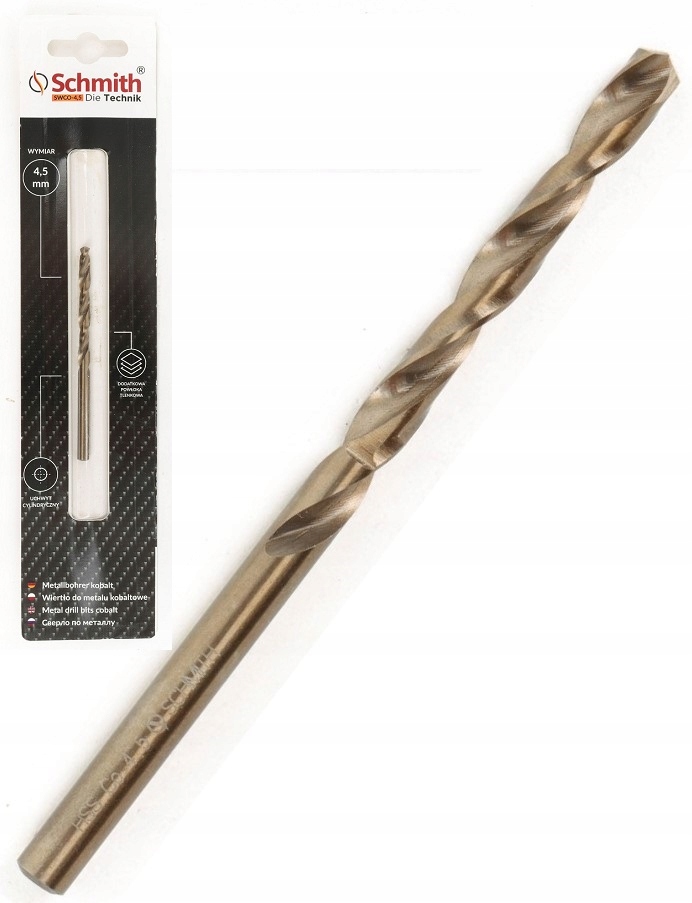 

Wiertło Do Metalu Kobaltowe 4,5mm HSS-Co Schmith