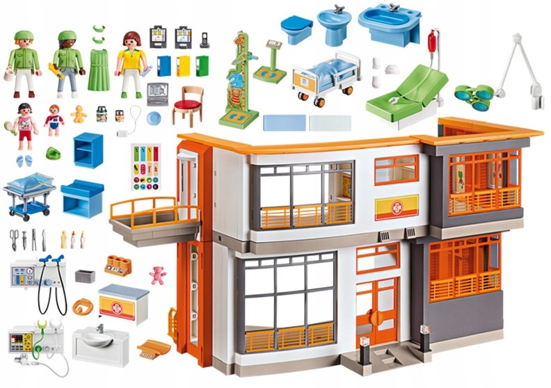 PLAYMOBIL CITY LIFE SZPITAL Z WYPOSAŻENIEM - 6657 Marka Playmobil
