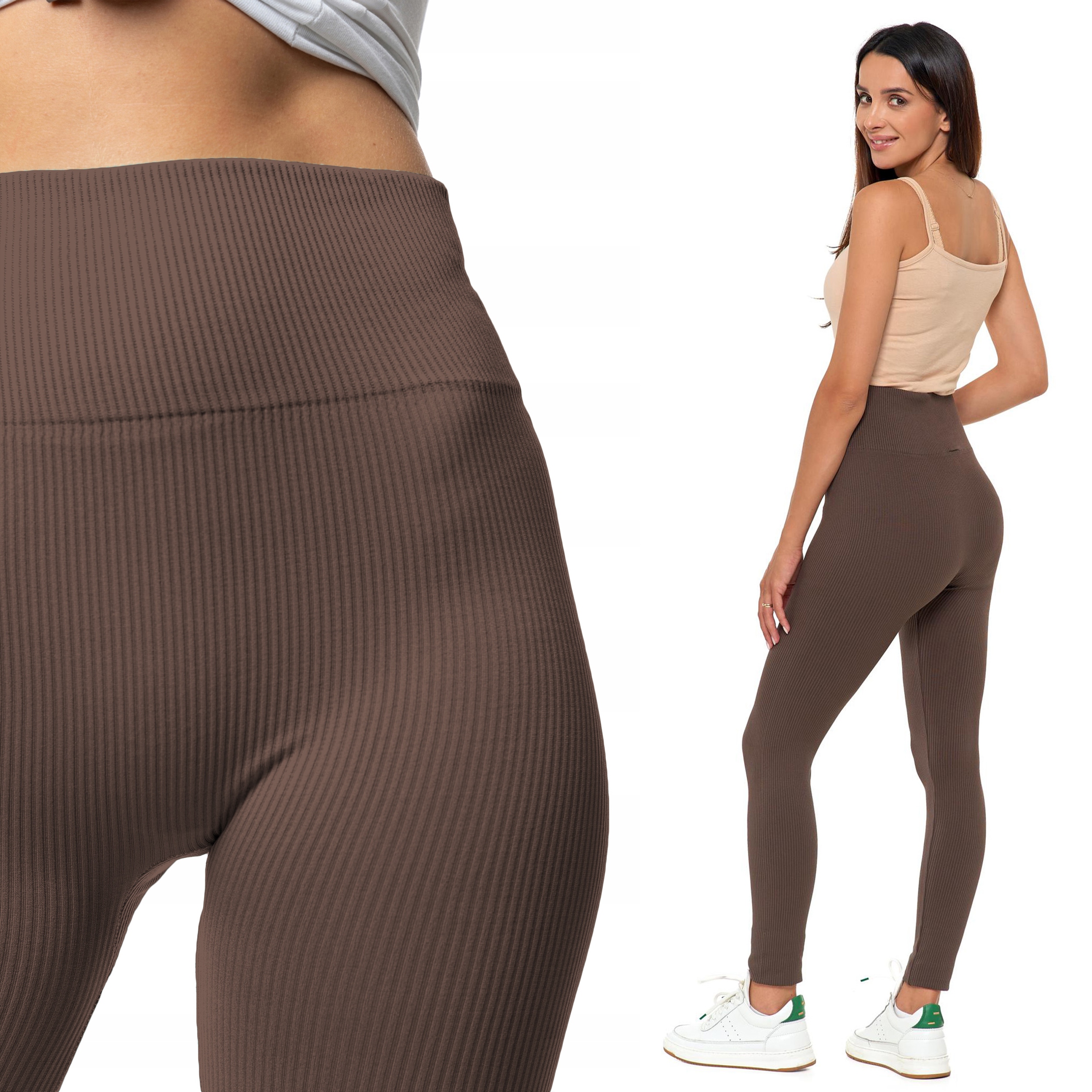 Dámské legíny s vysokým pasem a sportovními pruhy Moraj L/XL
