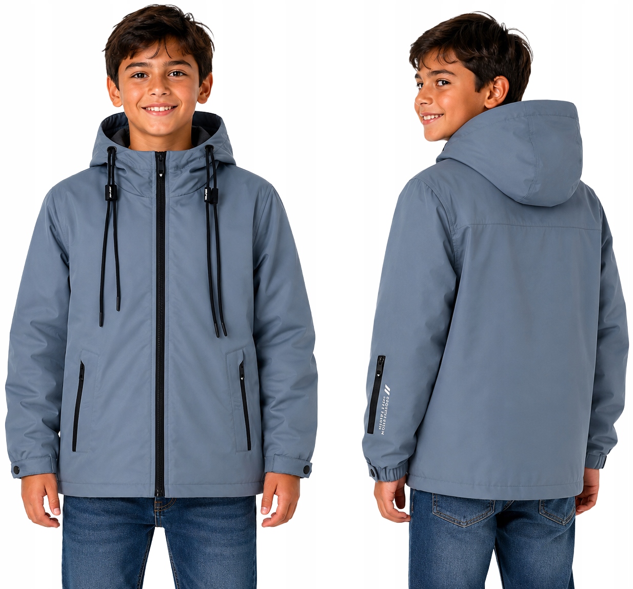 Kurtka chłopięca przejściowa softshell, wodoodporna/wiatroszczelna 122/128