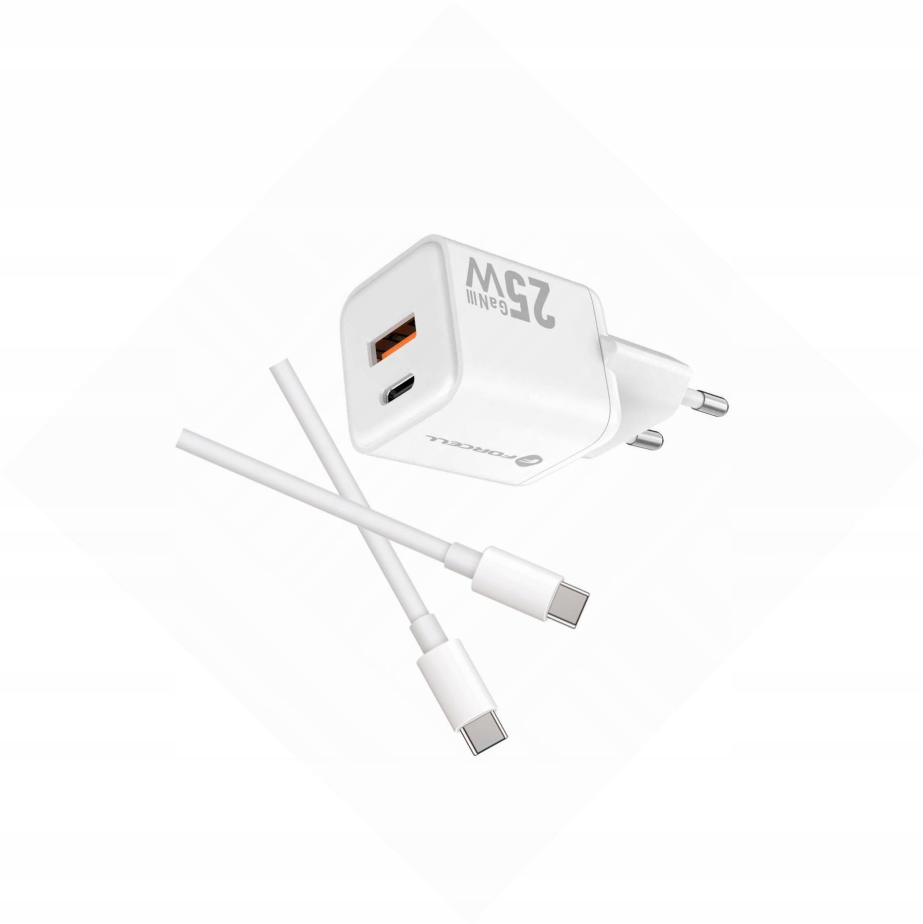Szybka ładowarka Gan 25W 2 porty z kablem Usb-c do Samsung s21 Plus
