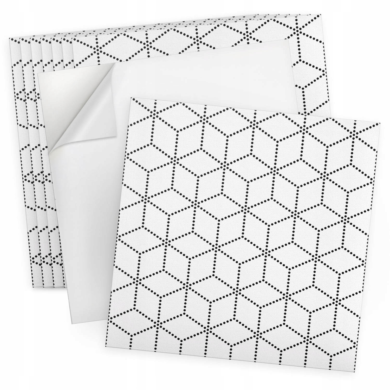 Nástěnné dlaždice s Pvc grafikou 9 ks 30x30 cm Hexagonální vzor s puntíky