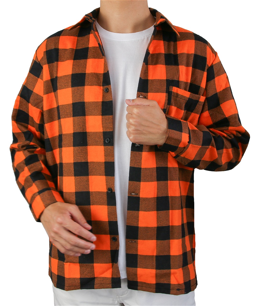 KOSZULA Flanelowa ROBOCZA Bawełniana POMARAŃCZOWA krata rozmiar M Marka inna