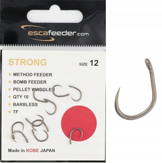 r. 12 Haczyki Esca Feeder Method Feeder Z Bezzadziorowe Strong