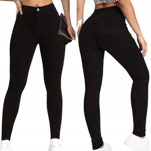 M.sara Wyszczuplające Spodnie Rurki Jeansy Push Up Czarne Wysokie 40 L