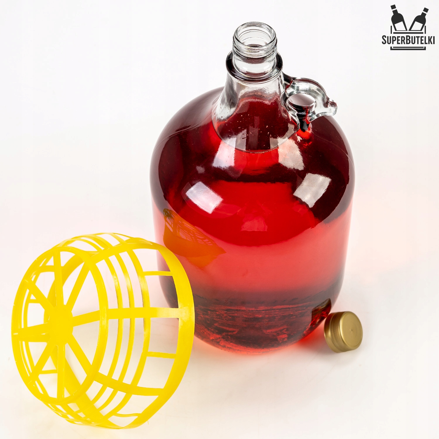 6X GĄSIOR 5l BALON DAMA SZKLANA BUTELKA NA WINO NALEWKI WODĘ + ZAKRĘTKA Kod producenta DAMA_5_Z2_ZK_6x