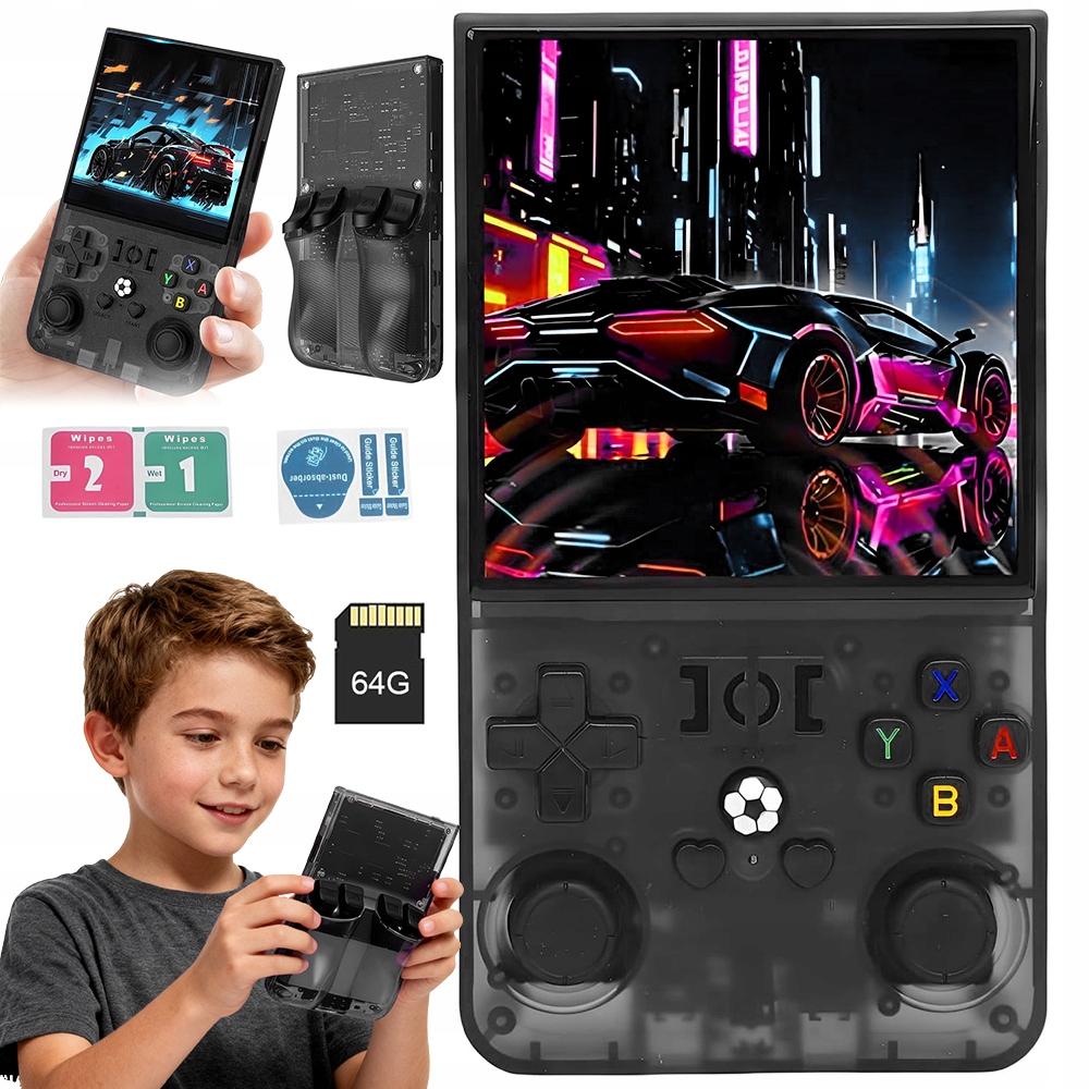Konsola Do Gier Retro Z Ekranem Ips Pamięcią 64GB I Akumulatorem 4000MAH