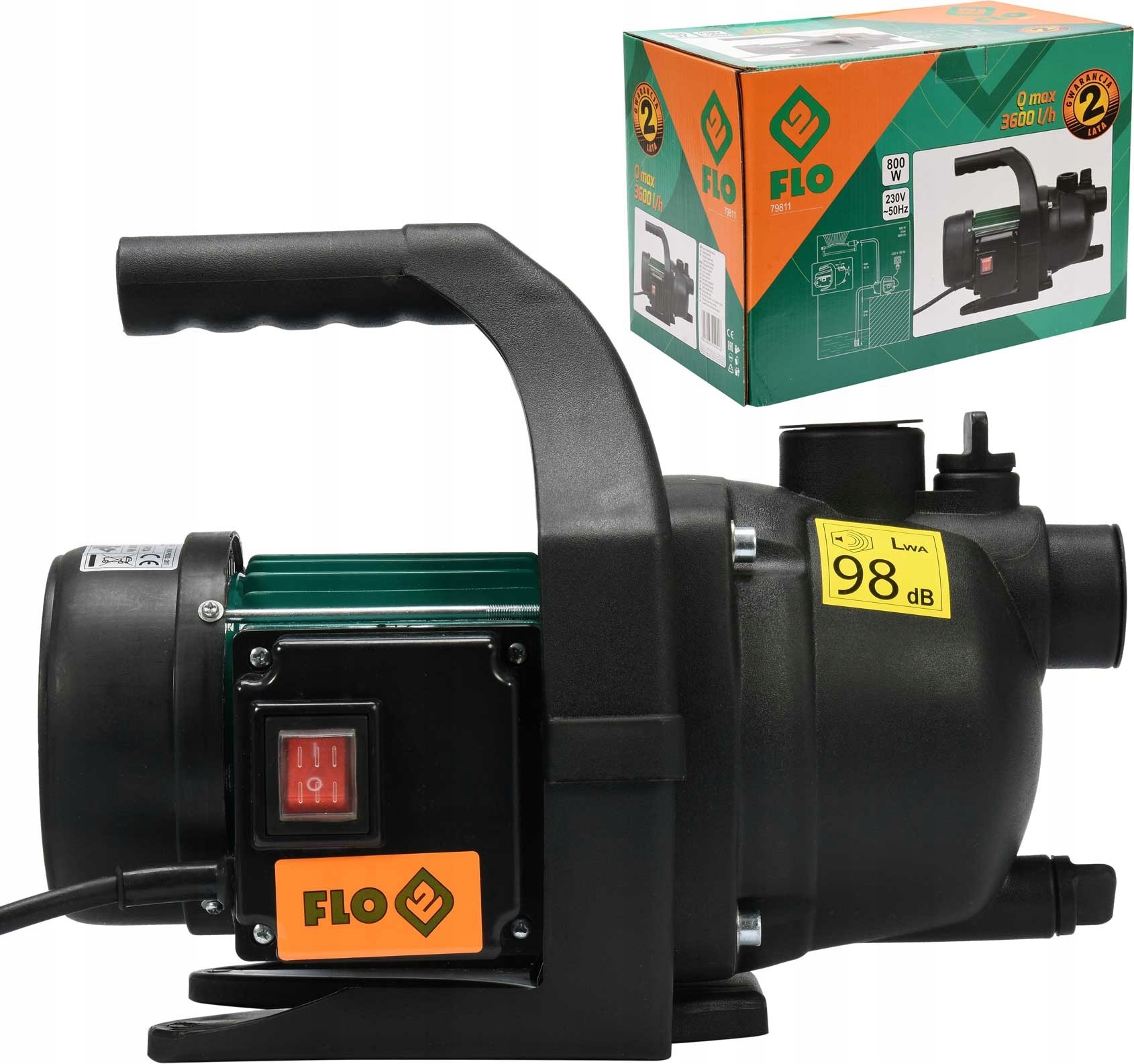 Pompa Ogrodowa 800W Do Wody Podlewania Fontanny