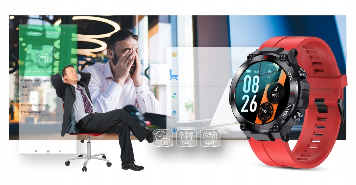 Smartwatch Gravity GT8-5 Wodoszczelność nie