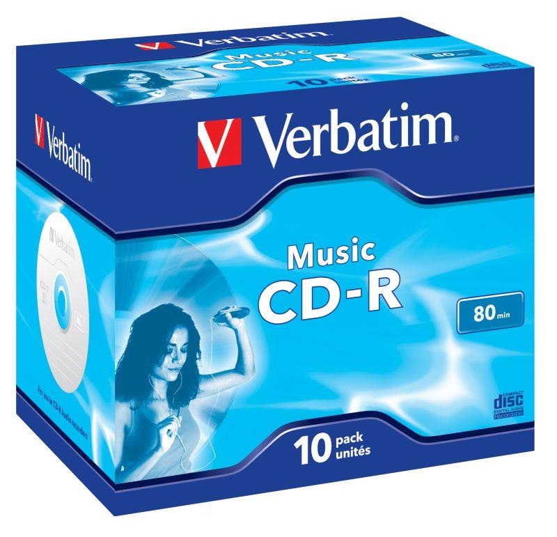 Płyty Cd-r Verbatim Music 80min (jewel case 10)