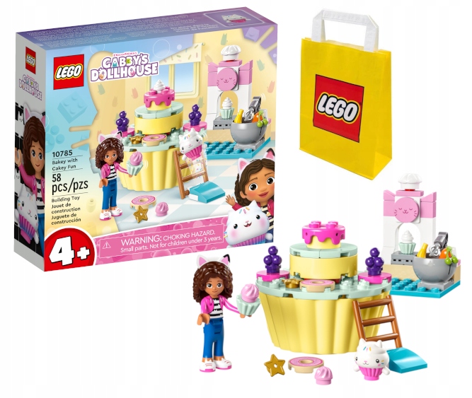 LEGO GABBY'S DOLLHOUSE GABI PIECZENIE TORTU Z ŁAKOTKIEM 10785 + TORBA LEGO