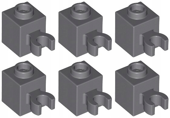 

Lego 30241b Klocek 1x1 Clip ciemnoszary (3g) 6 szt