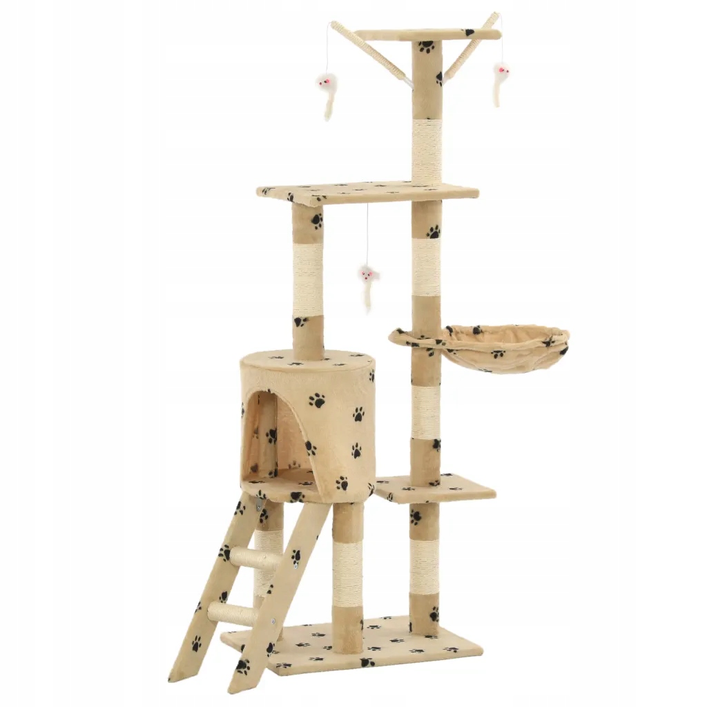 Levně Škrabadlo se sisalovými sloupky, 138 cm, béžové v