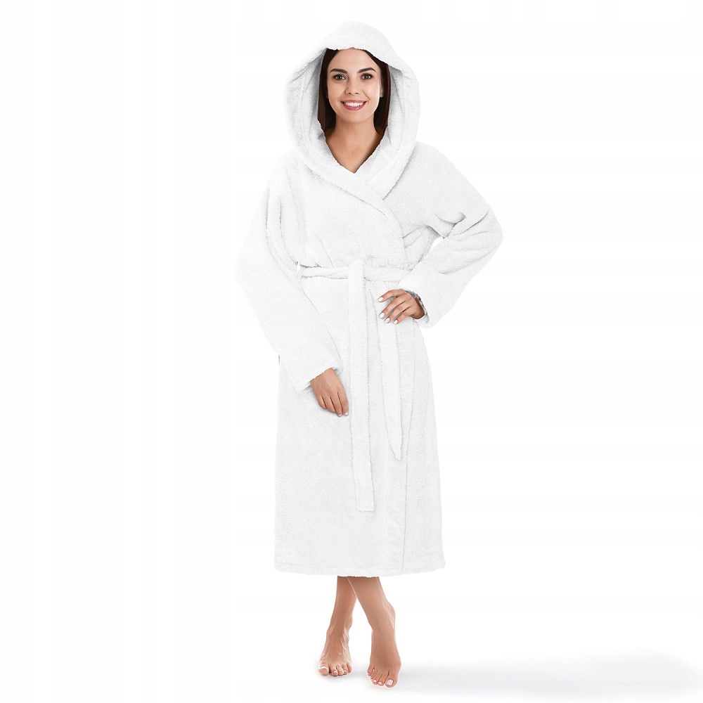 Župan s kapucí z froté Robin XXL, hotelový bavlněný, bílý, 450 g/m2