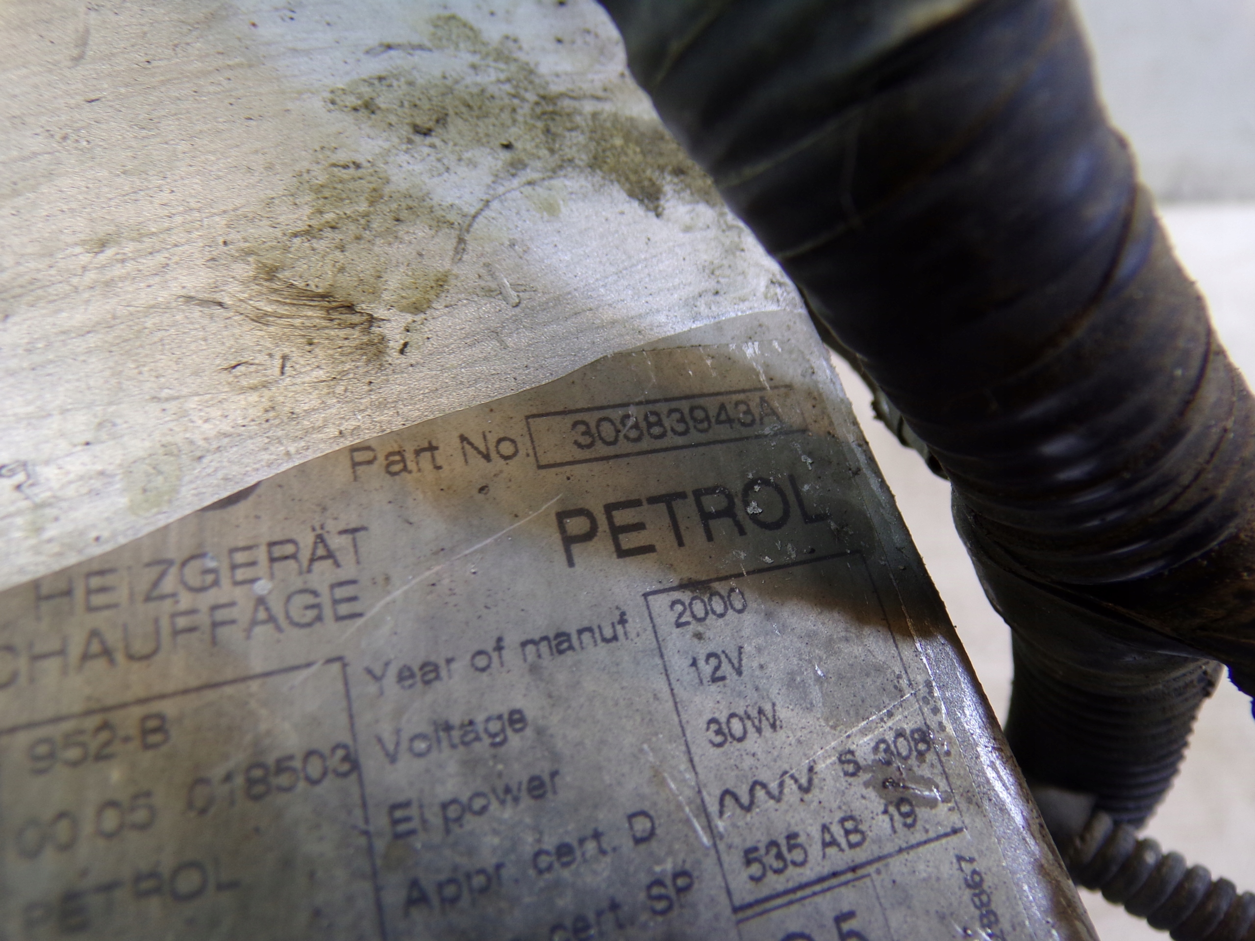 WEBASTO heating VOLVO V40 petrol 30383943A / 30613442