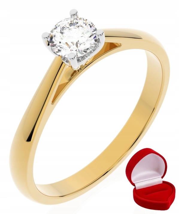 Zlatý Prstýnek 585 14k Diamant Lab Brylant 0,30 ct R6